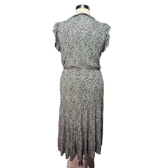 BB Dakota Steve Madden Maxi Dress Women’s Size 1X Animal Print Ruffle Cap Sleeve - Picture 3 of 8